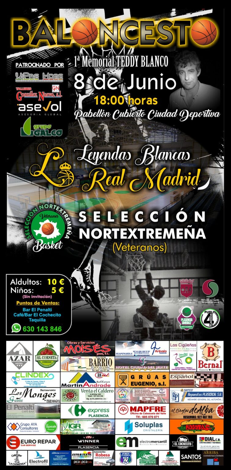 Las Leyendas Blancas participarán en el I Memorial Teddy Blanco en Plasencia CARTELPLASENCIA