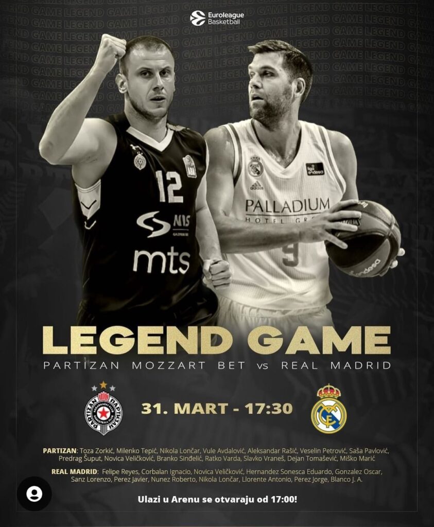 Las Leyendas Blancas viajan a Belgrado para medirse contra el Partizan de veteranos en las horas previas al partido de Euroliga entre ambos clubes 1680121447669